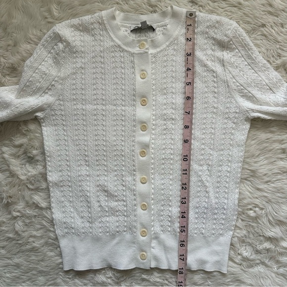 Madewell Sweater The Signature Open-Knit Cardigan Button Front White XS NWT New - Picture 11 of 13